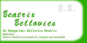 beatrix bellovics business card